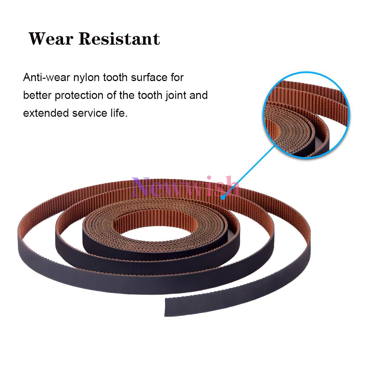 Courroie Crantée GT2 9mm Largeur,Pas 2mm,Courroie de Distribution GT2,Timing Belt 9mm,Renforcée Fibre Verre,Résistante,Surface Dents Nylon pour Voron 2.4 et Autres Imprimantes 3D.(10 mètres)