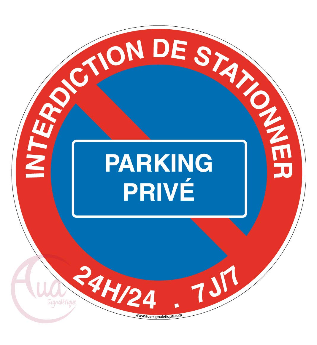 Panneau Interdiction De Stationner Place Réservée - 450 Mm, Aluminium