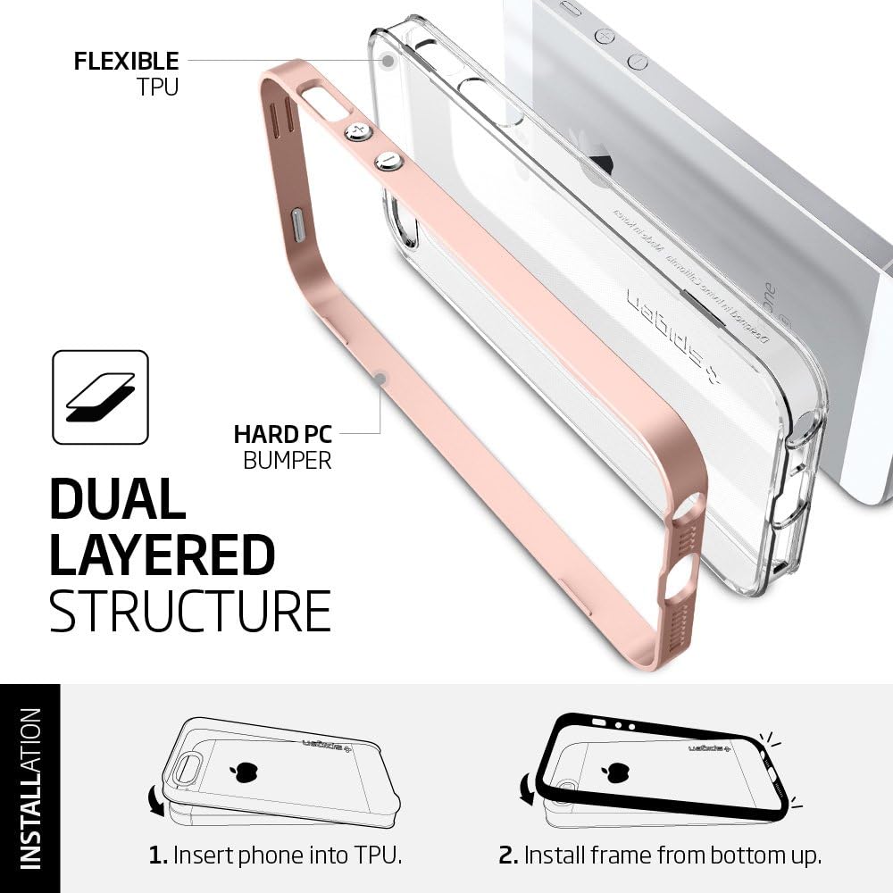 Spigen Neo Hybrid Crystal Designed for Apple iPhone SE Case (2016) - Rose Gold