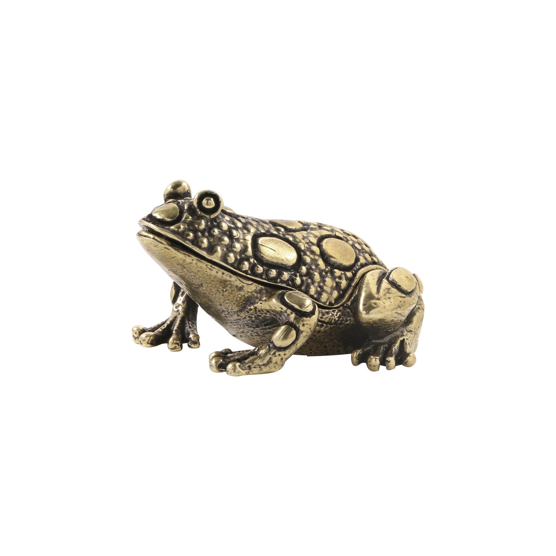 NGDFGR Brass Toad Miniature Statue,Interesting Animal Frog Model Jewelry Storage Box Desktop Bookshelf Decor