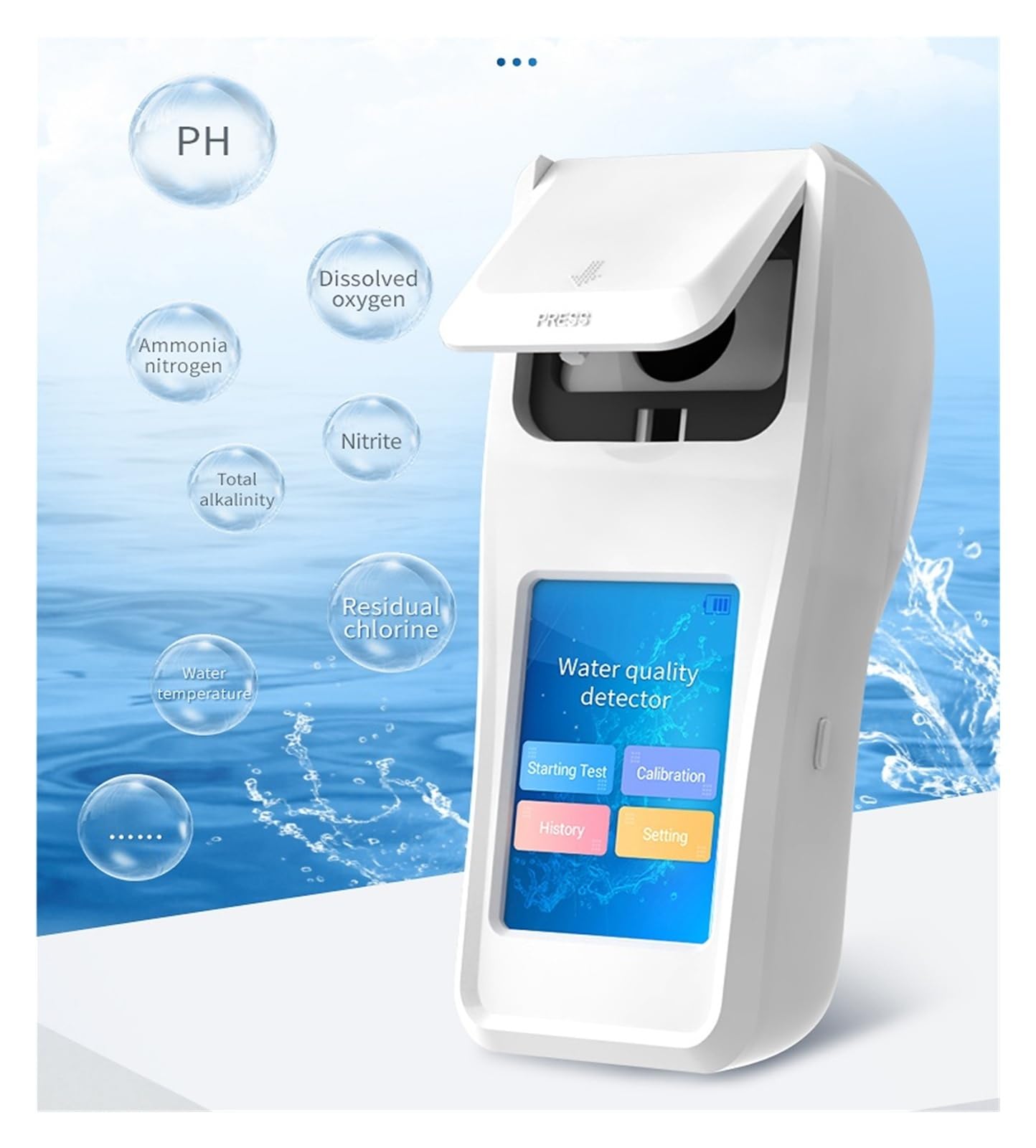 Detector de calidad del agua portátil, analizador de oxígeno disuelto, nitrógeno, amoniaco, instrumento de análisis de agua multiparámetro Alta sensibilidad(HM-SS9)