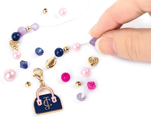Miniatura 5 de Make It Real Juicy Couture  Dazzle & Display DIY Pulseras  Kit de 261 piezas, soporte de joyería rosa, crea 13 pulseras elegantes con dijes,