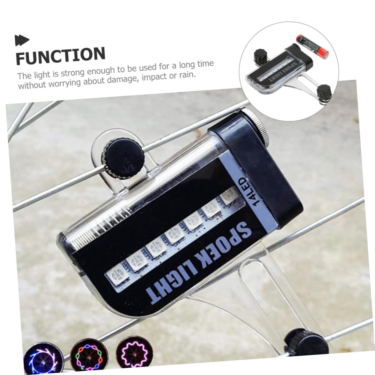 Toyvian Lumières décoratives de Roues moyeu éclairage de Roue de vélo élégant lumières de Roues de vélo Lampe pour Roue LED décor lumière de vélo Feux de vélo Plastique