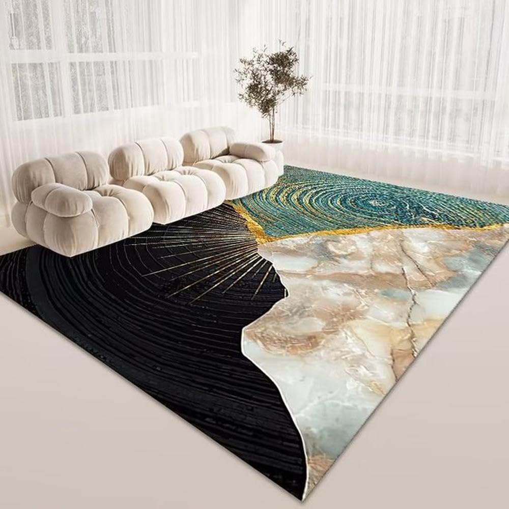 Tapis vert américain en flanelle 160x200 cm pour salon et chambre