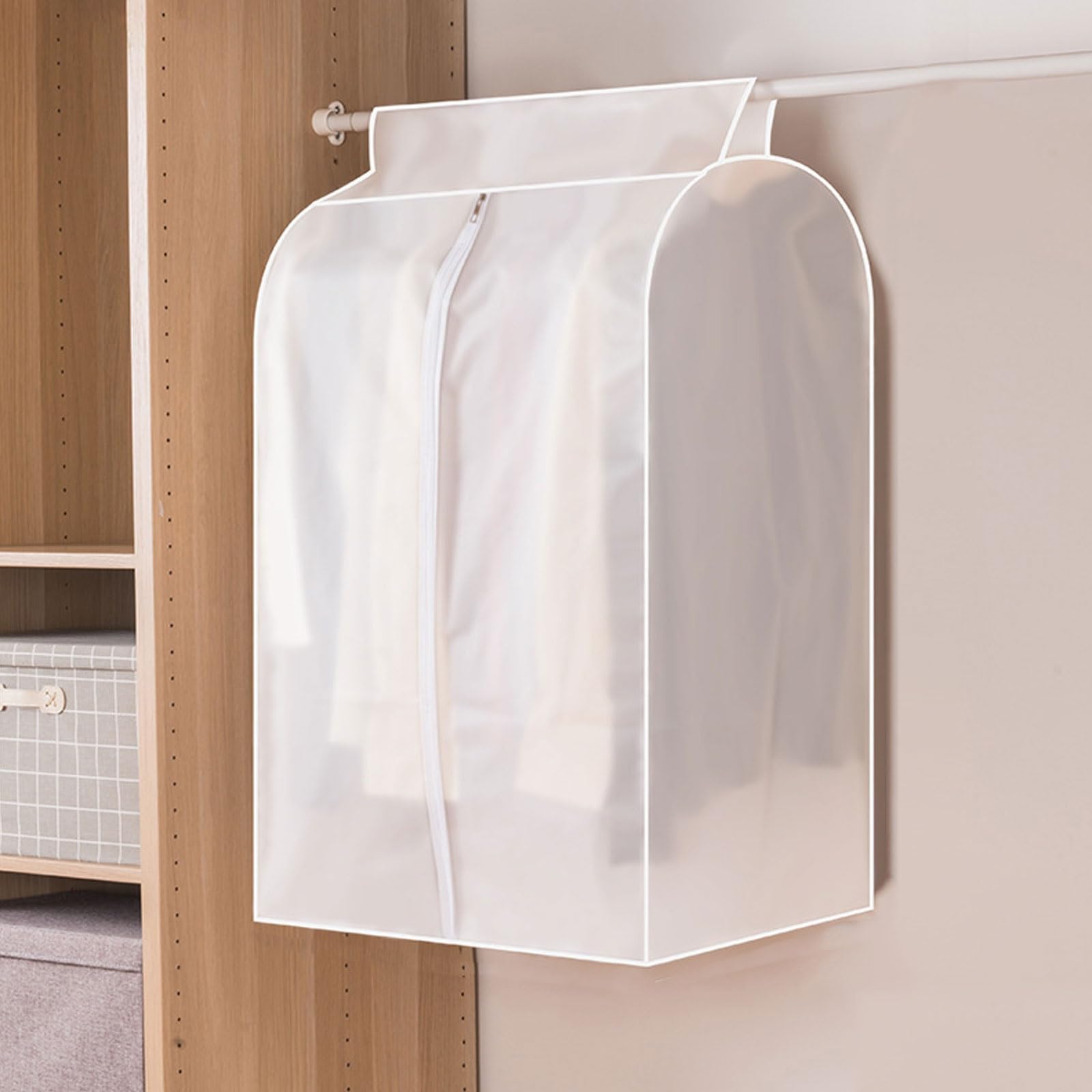 OWOHYG Clear Garment Rack Cover For Hanging Clothes,Breathable And Moisture-Proof,Dust-Proof And Wrinkle-Proof,Thickened Capacity,Suitable For Floor Hangers And Wardrobes.90*B