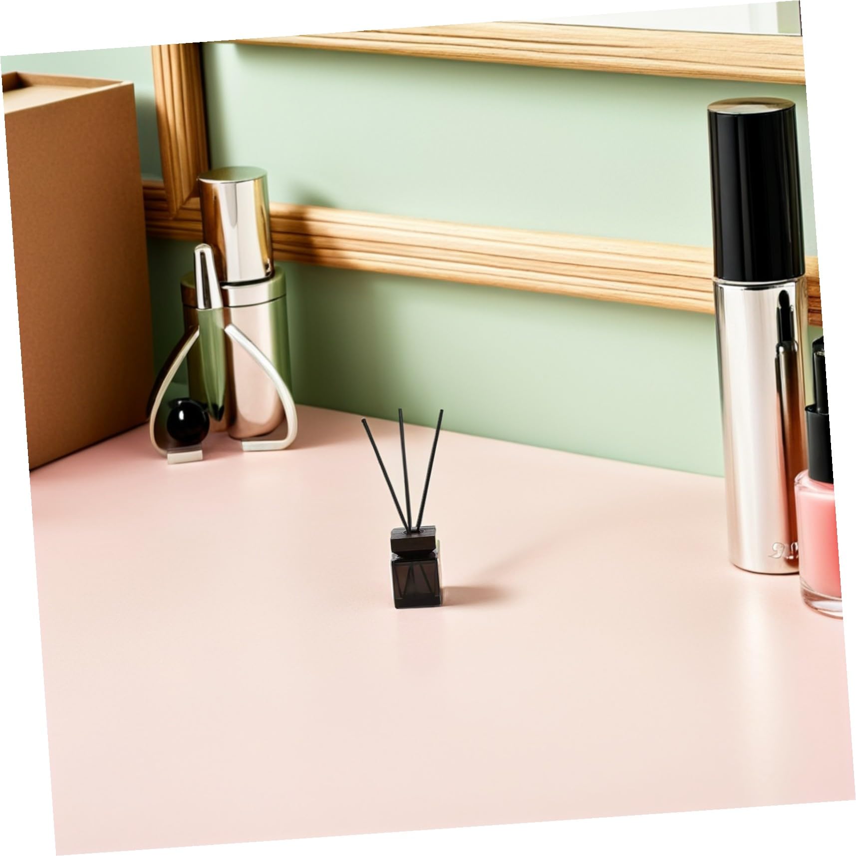 DOITOOL 2 Set Diffusore Aroma con Bottiglia Quadrata e Tappo in Legno Diffusore senza Fiamma con Bastoncini di Rattan per Aromaterapia Naturale in Casa