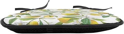 Miniatura 3 de Ambesonne Nature - Juego de 6 cojines de asiento para silla, diseño de plantas amaderadas y limones con flores románticas, fondo fresco cítrico,