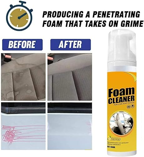 Miniatura 5 de Amplesunshine Limpiador de espuma, limpiador multifuncional de espuma para automóvil, potente kit de eliminación de manchas, espuma limpiadora de