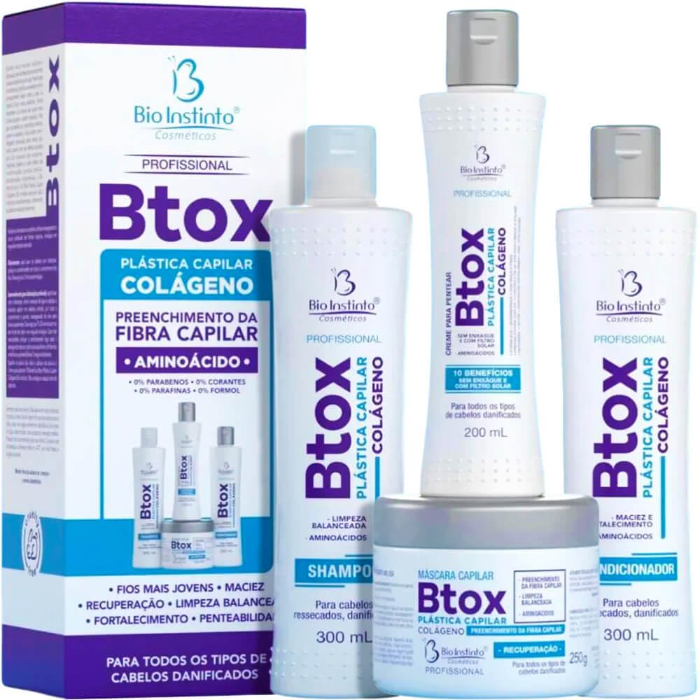 Bio Instinto Btox Plástica Capilar - Kit Colágeno Capilar Cabelos