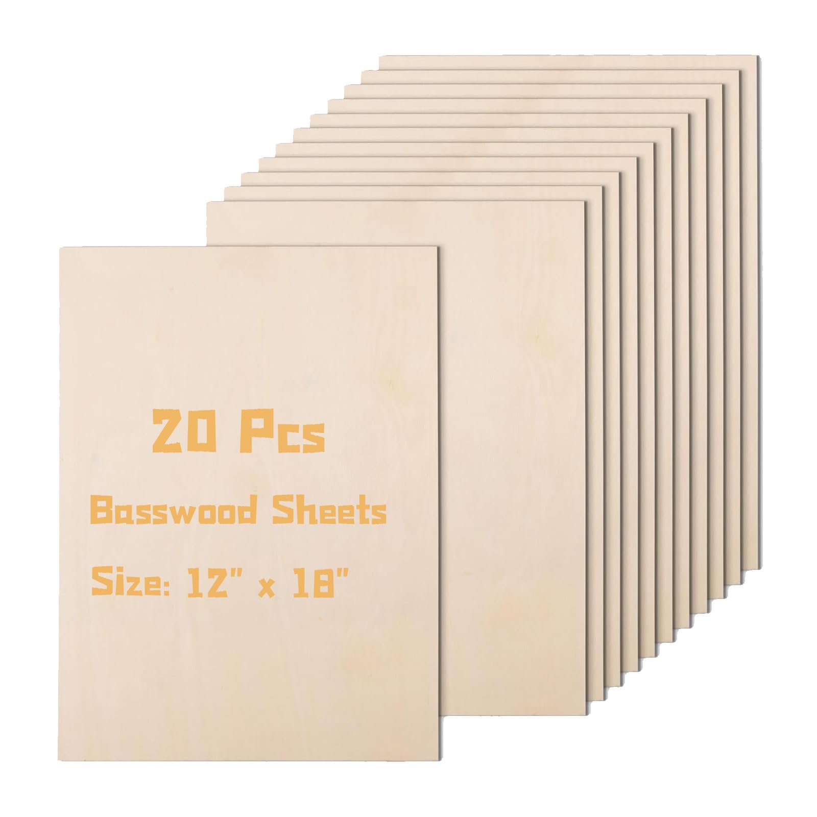 Hojas de tilo para pintura y grabado de modelos, tableros de madera natural sin terminar para proyectos de bricolaje, 20 unidades, 30 x 45 cm