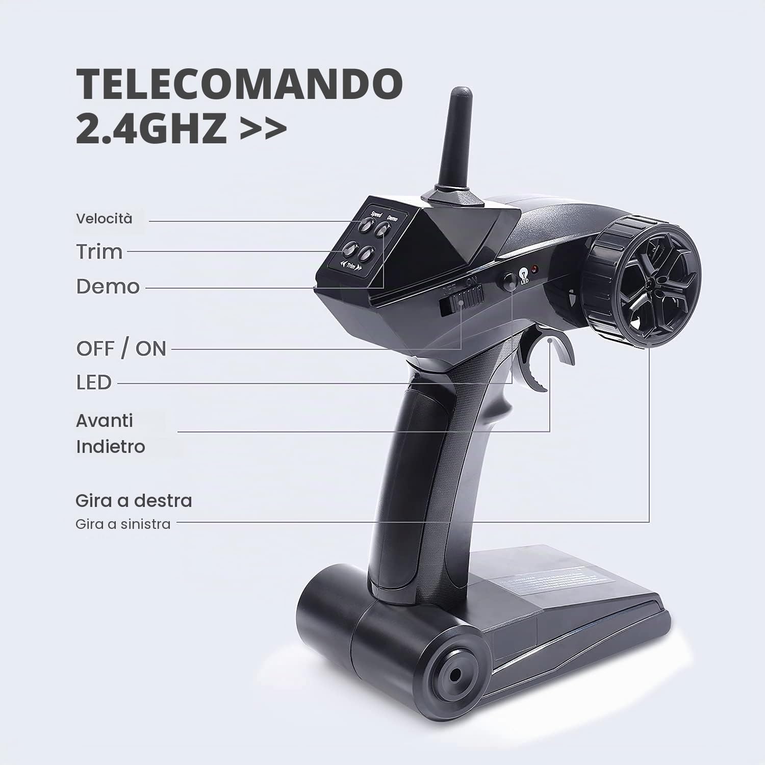DEERC Barca RC con Luce LED, 30+ Minuti, Barca Telecomandata Auto-Raddrizzante per Piscine e Laghi, 20+ MPH, Barche da Corsa 2,4GHz, 2 Batterie, Giocattoli per Piscina per Bambini, Imbarcazione