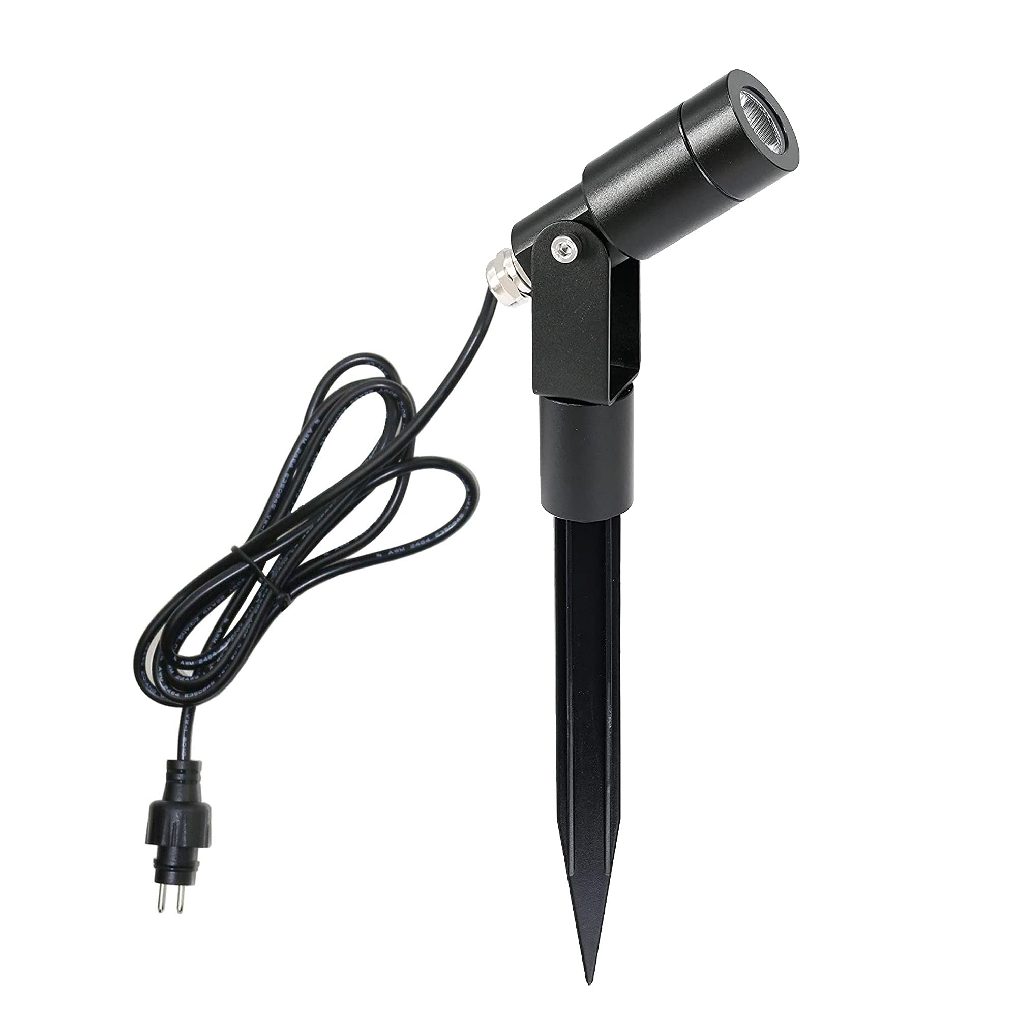 VBLED GARTUS© 3er-Set 3W Gartenleuchte Gartenstrahler Aluminium schwarz 3000K 12V AC/DC Warmweiß mit Erdspieß IP67 Wasserdicht mit Stecker für Außen Garten Rasen