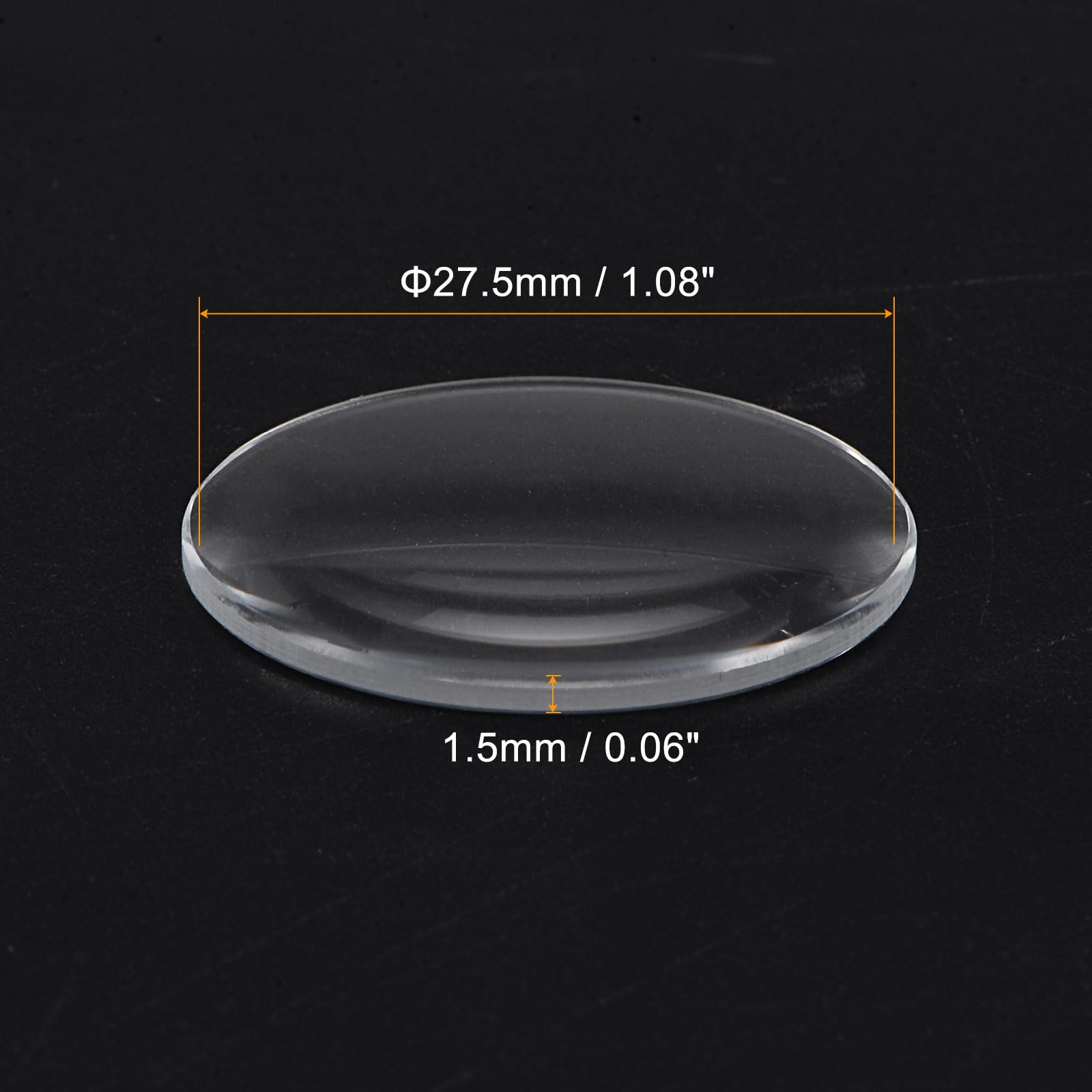 sourcing map 20mm Diamètre Verre de Montre Saphir Cristal Lentille Rond Plat 1mm Épaisseur Remplacement Pièces pour Horloger Réparation Transparent