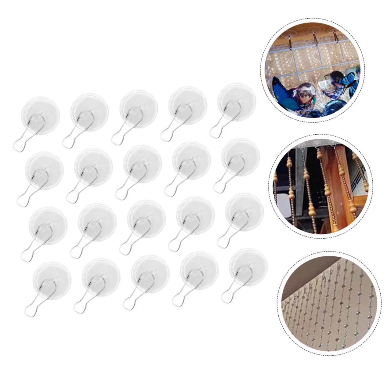 100 Ganchos Adhesivos Transparentes para Techo, Reutilizables Taladro, de Acero Inoxidable y Plástico, para Decoración de Navidad y Bodas