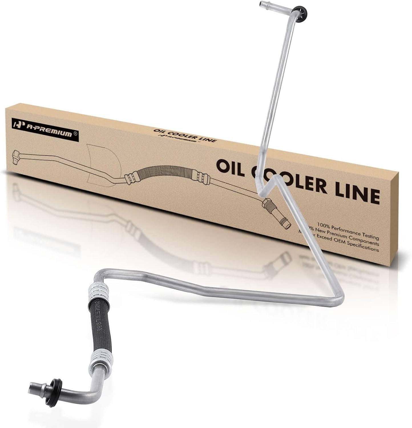 A-Premium Automatic Transmission Oil Cooler Line Hose Assembly Compatible with Dodge Dakota 2005-2010 & Ram Dakota 2011 & Mitsubishi Raider 2006-2007, 3.7L 4.7L, 545RFE/5 speed, Pressure Line