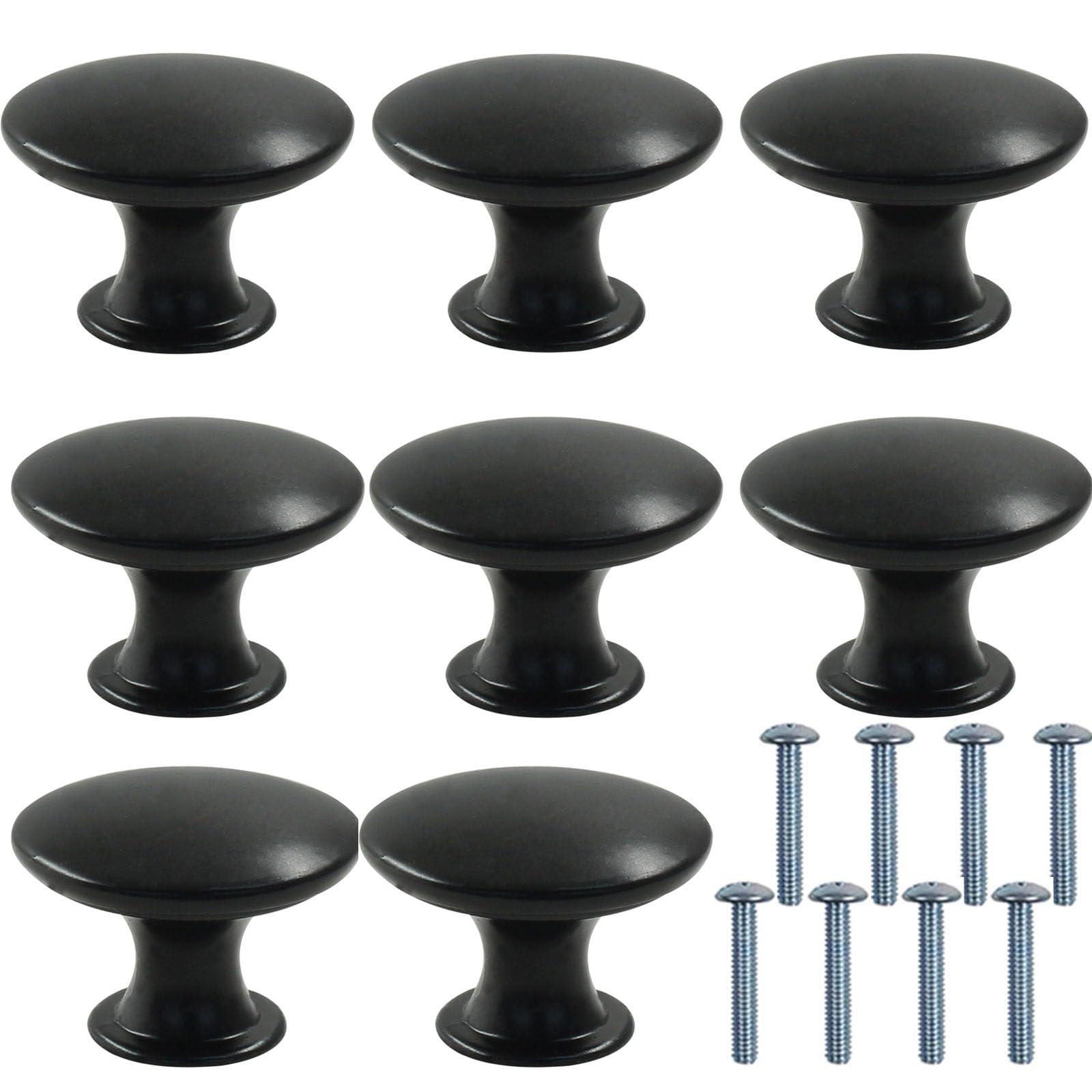 Wgewfhdf Black 8Pcs Drawer Handles, Cupboard Knobs, Round Cupboard Handles, Aluminium Cabinet Knobs, 30Mm Small Door For Drawer Wardrobe Cupboard