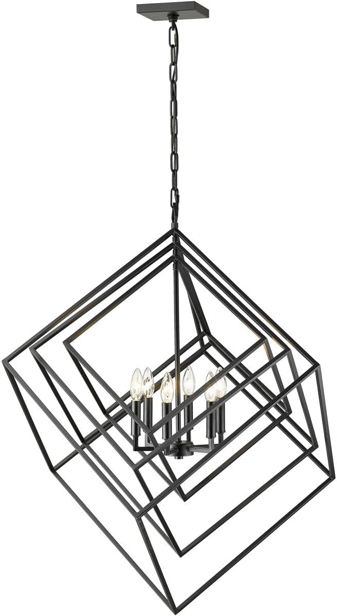 Z-Lite 457-6MB Euclid Chandelier, 6-Light 360 Total Watts, Matte Black