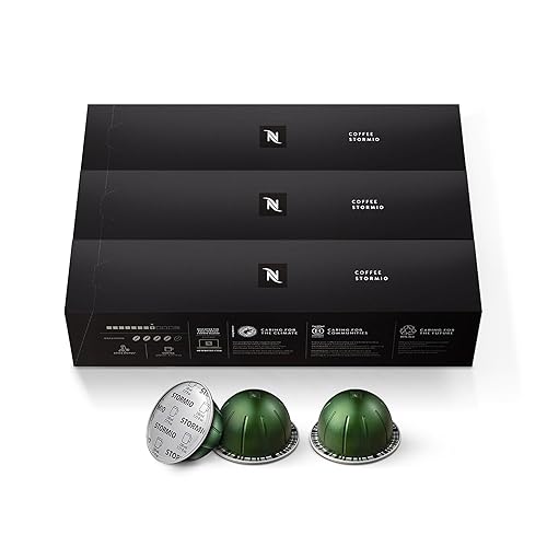 Nespresso - Cápsulas Vertuo, Stormio, café tostado oscuro, 30 cápsulas de café, rinde 7.8 onzas