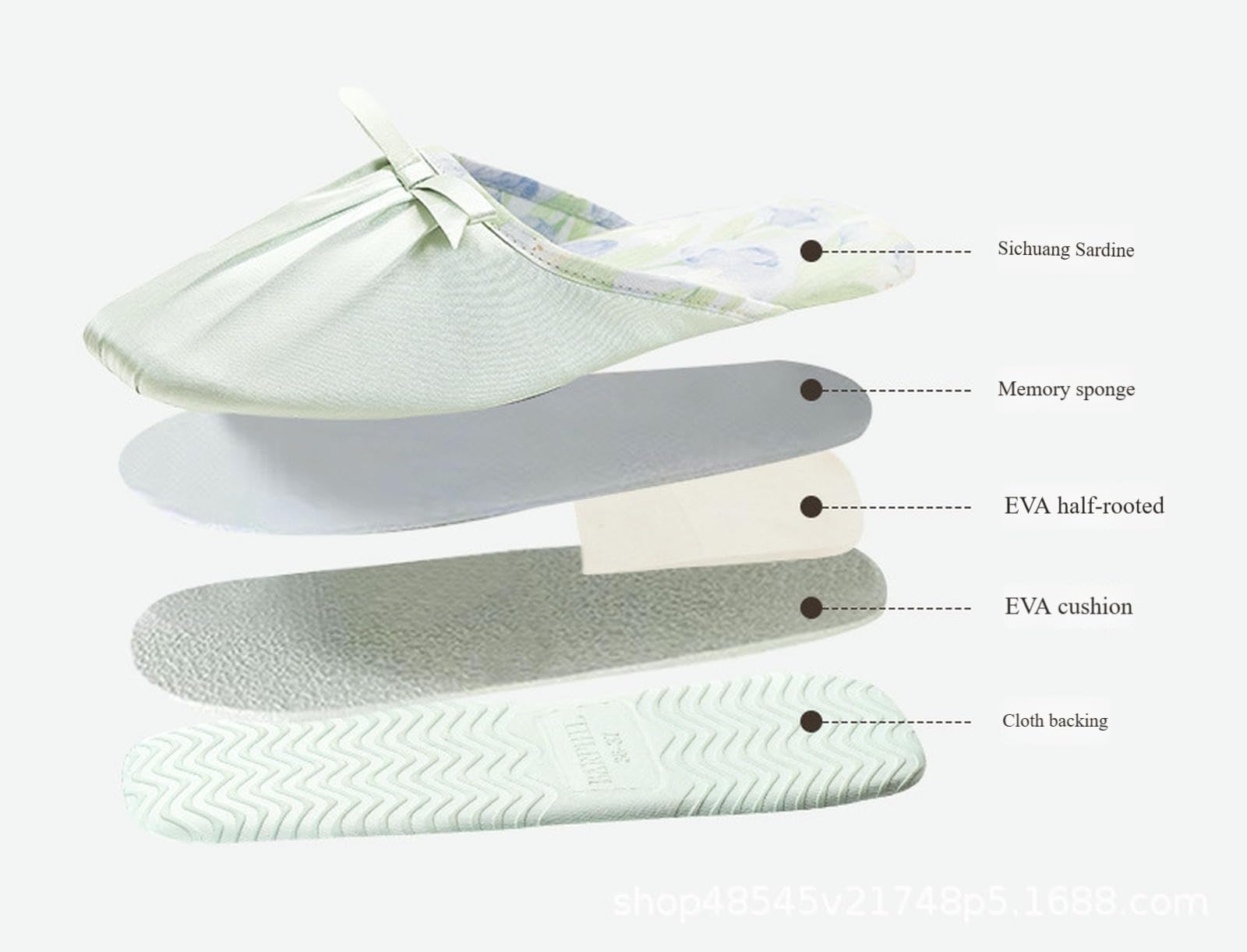 Pantofole Donna Tessuto A metà delle Punta di Piedi Scheme Estate Casa Interno Delicata Piatta in Stile Francese-bianco-34-35