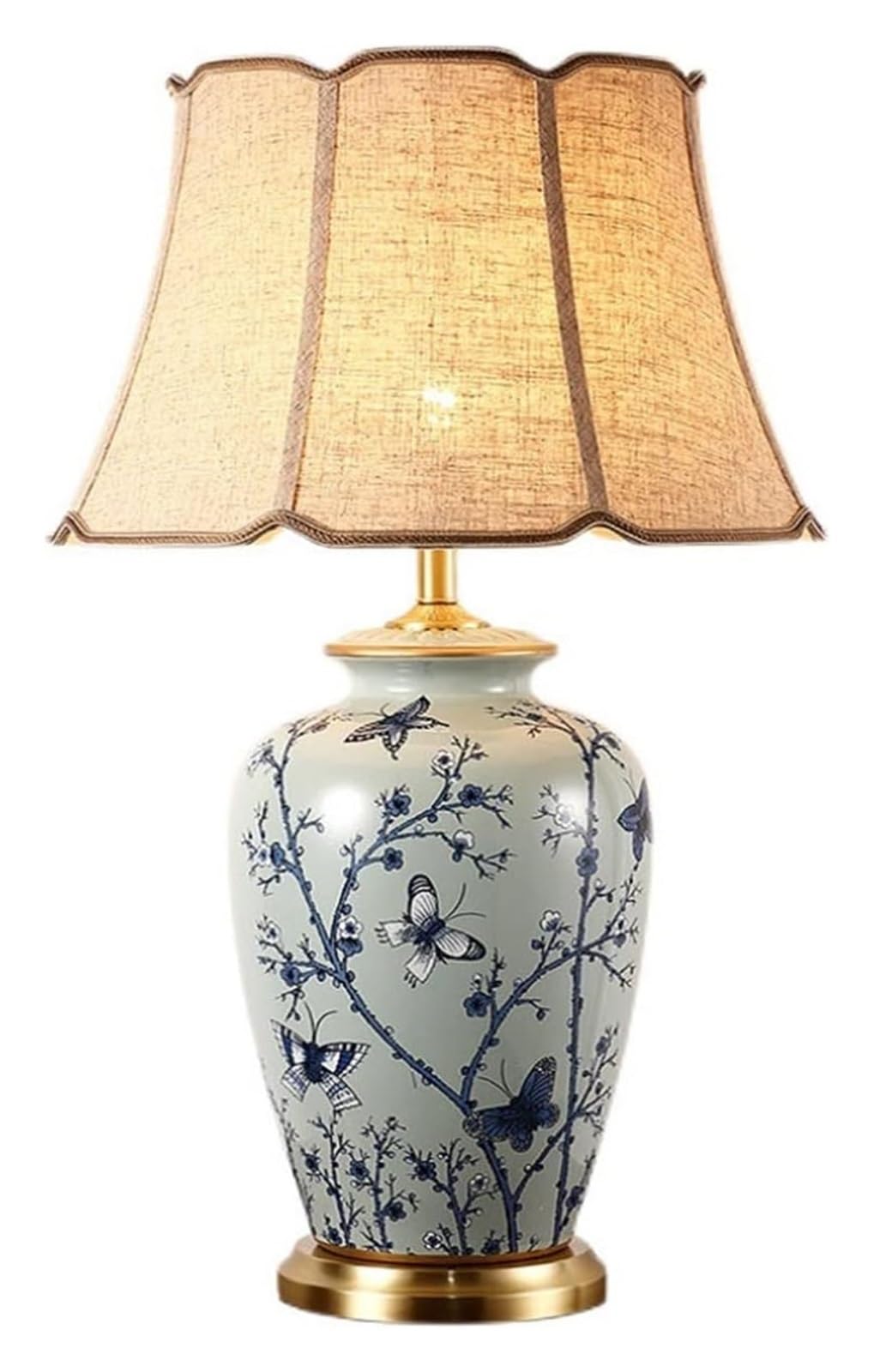 asdchZen Bedside Lamp V-Intage Decorative Table Lamp Large Ceramic Bedside Lamp Living Room Study Desk Lamp,For Living Room