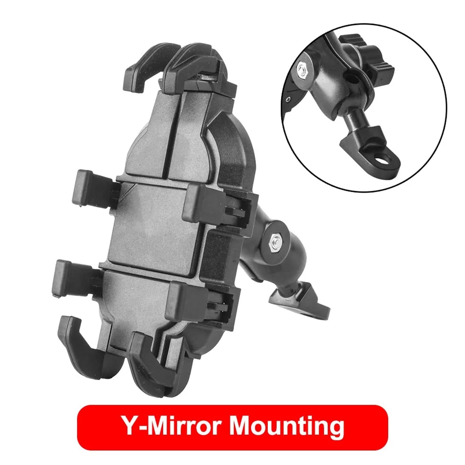 Support Navigation GPS pour Moto Support Réglable pour Téléphone Portable Et GPS pour Moto Scooter Vélo Électrique Miroir Guidon Antichute 4.7 À 7 Pouces Support Téléphone(Mirror Install)