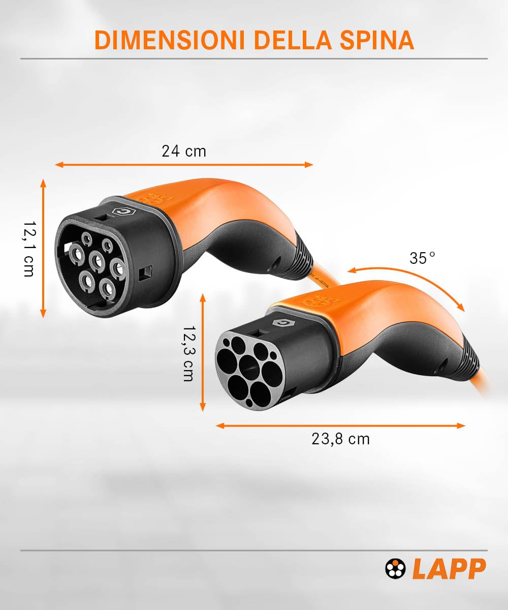 LAPP MOBILITY Ladekabel Typ 2, bis zu 11 kW, 7 m, Orange (61790)
