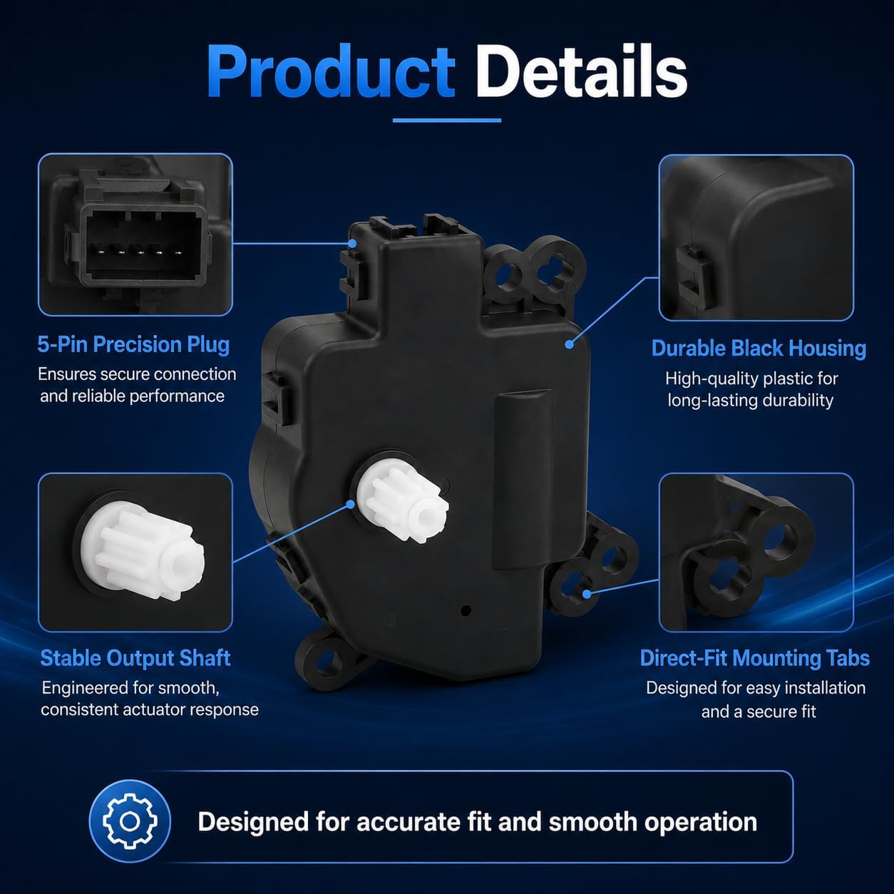 HVAC Heater Blend Door Actuator Compatible with Ford Edge 2015-2023 Fusion 2013-2020 Lincoln Mkx 2016-2018 Mkz 2013-2020 Nautilus 2019-2023 OEM#604-294 DG9Z-19E616-A GS7Z-19E616-B