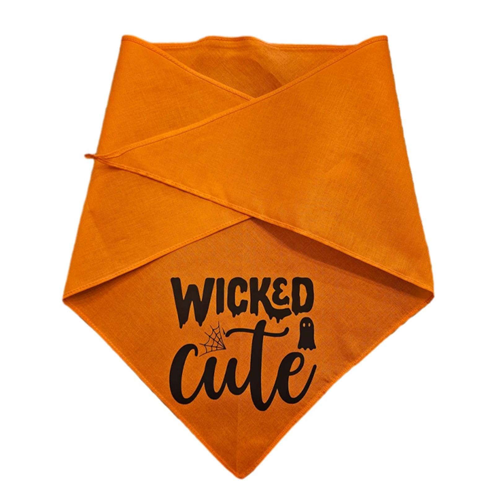Halloween-Halstuch Für Hunde & Katzen – Baumwolle, Orange, Dreieckig, Waschbar