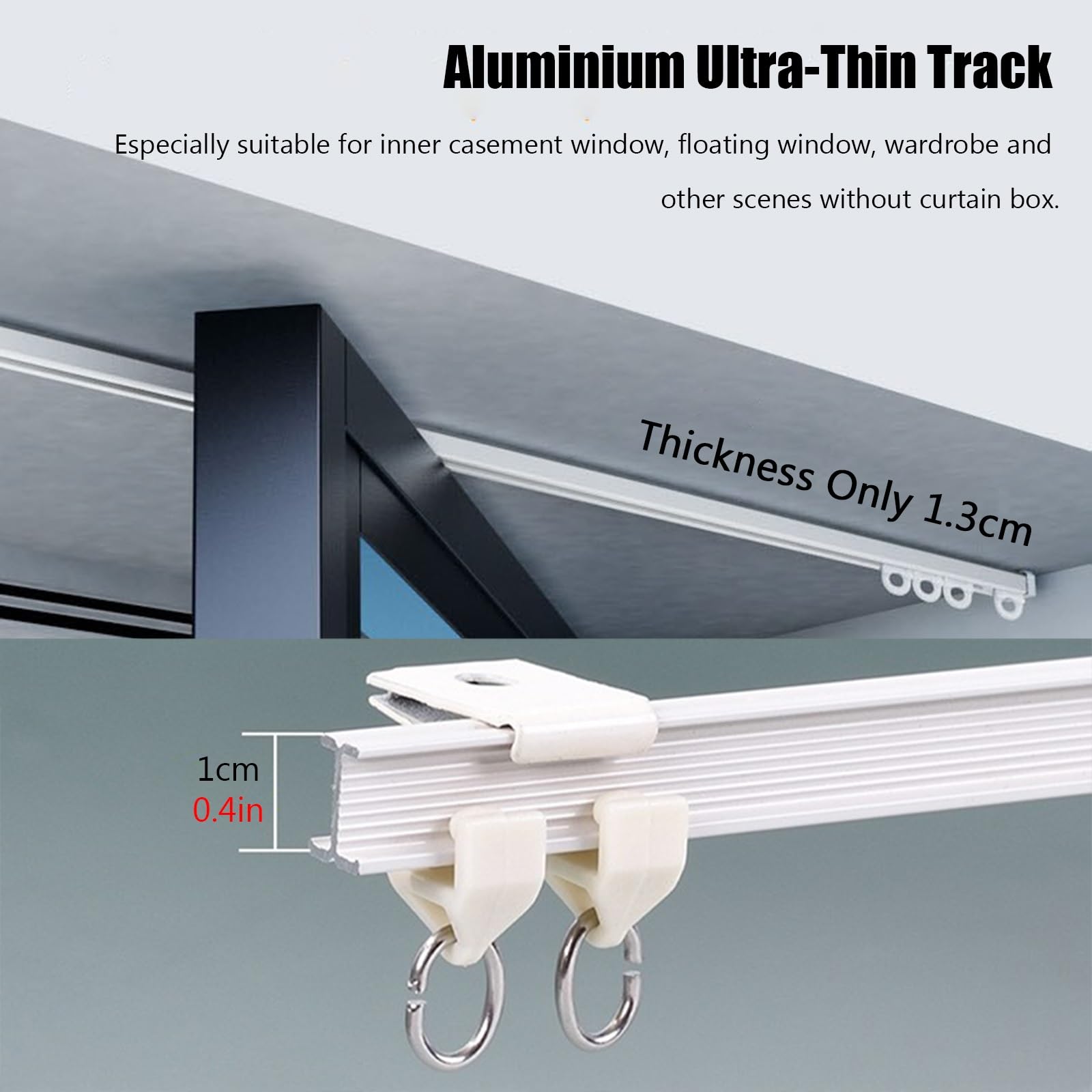 Binario Tenda Binario Curvo Per Tende, Montaggio A Parete, Flessibile Piegabile In Alluminio Bianco Room Divider Window Rails, Per Finestra A Golfo, Doccia, Armadio, Camper ( Color : Ceiling Mount , S