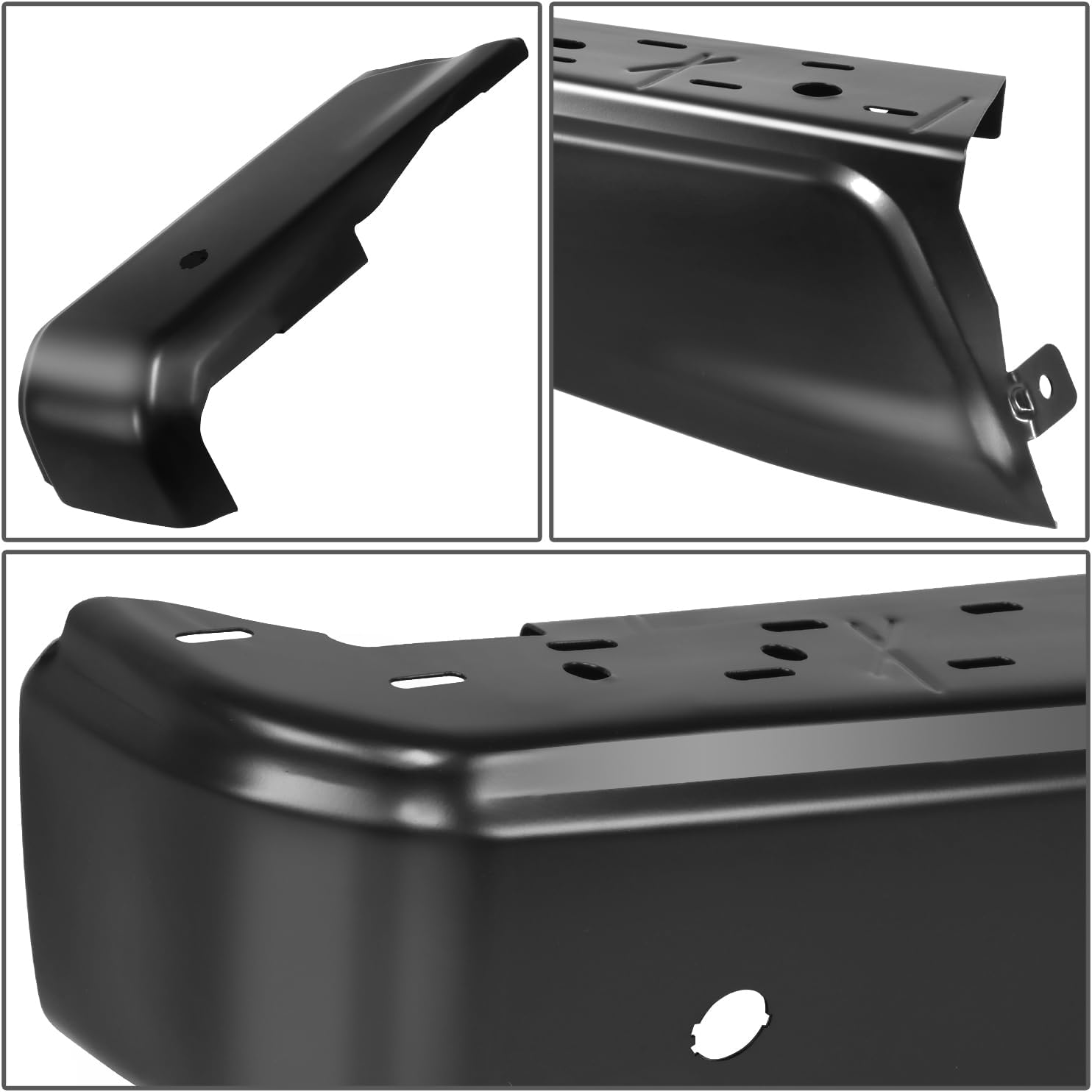 DNA MOTORING Rear, Left Rear Bumper End Cap (Left) Compatible With F150 2015-2020, Fits Models with Parking Sensor Holes, FO1103192, BUMP-R-F15015-C-01-BK-L