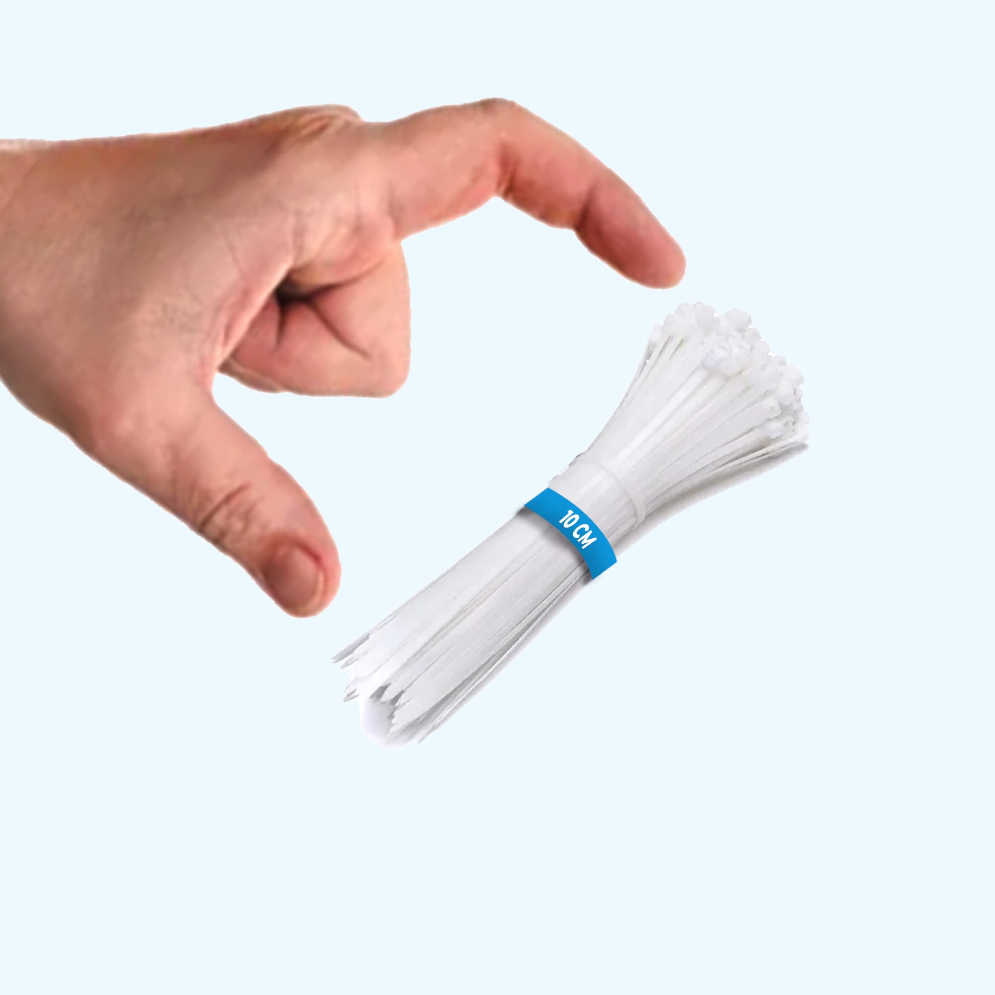 Duravel 10cm White Zip Cable Ties 100pcs, Tensile Strength - Heavy Duty, Self-Locking Premium Nylon Cable Wire Ties for Indoor and Outdoor by Bolt Dropper (White)