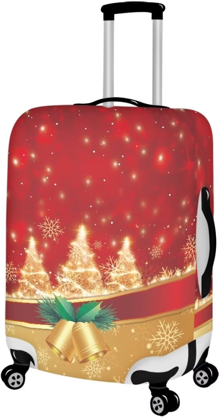 Christmas Luggage Cover Waterproof Soft Luggage Cover Set with Zipper Baggage Tree Bowknot Gear Covers Christmas Decor XL Size