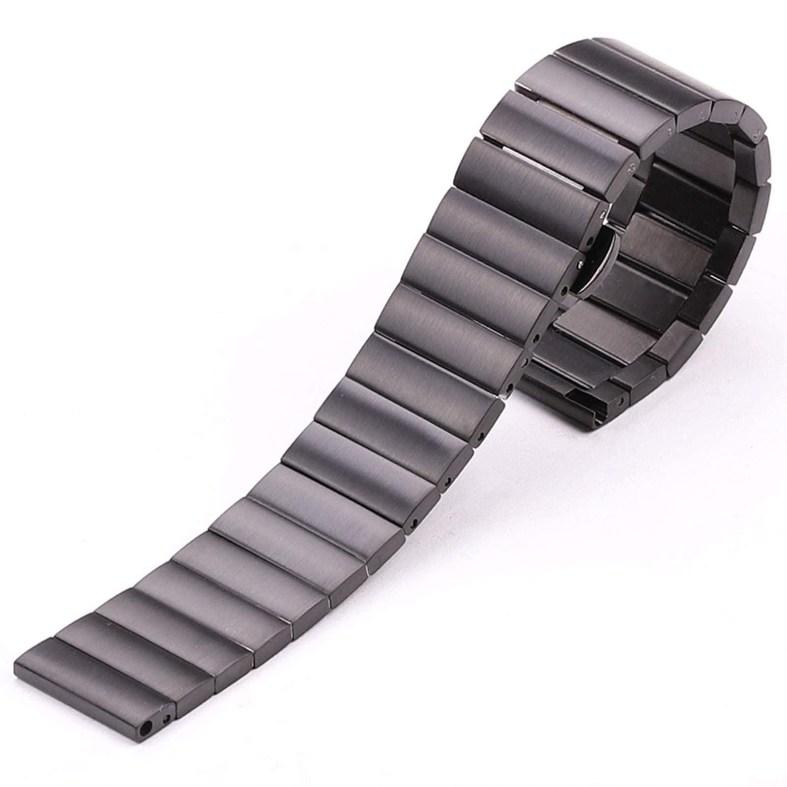 Pasek do zegarka Stal nierdzewna 16 mm 18 mm 20 mm 22 mm Srebrny Czarny Metal