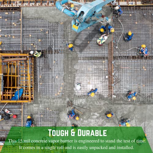 Farm Plastic Supply - Concrete Vapor Barrier - 15 mil - (14' x 70') - Heavy Duty Blue Plastic Tarp, Polyolefin Sheeting, Concrete Vapor Barrier, Roll of Heavy Duty Plastic