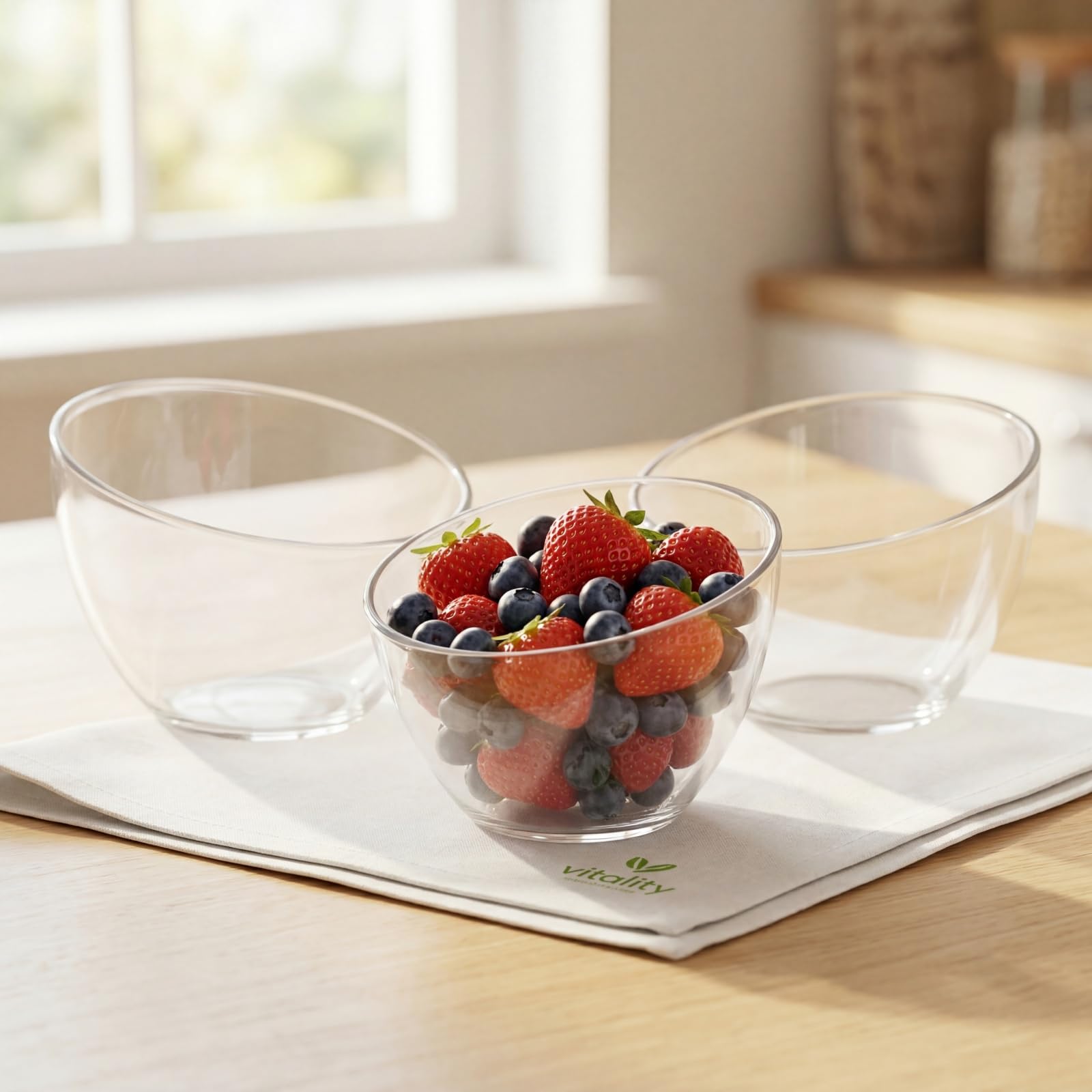 Lyellfe 3 Stücke Plastik Salatschalen, Abgewinkelte klare Salatschüsseln, Snackschüsseln, Dicke Acryl Bonbonschalen für Partys, Nudeln, Süßigkeiten, Chips, Obst | Abgewinkelte Servierschüssel, klare Süßigkeiten-Snackschalen für Partys, Chips, Obst, Vorber