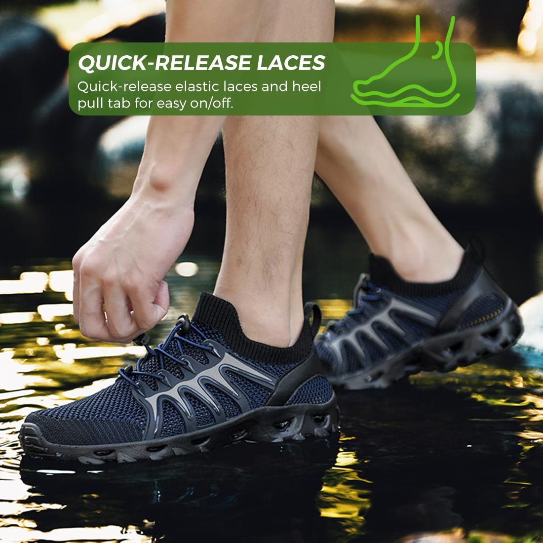 Rojeam Scarpe da Acqua Donna Uomo Scarpe da Immersione Antiscivolo | per Nuoto, Surf, Paddle, Escursionismo