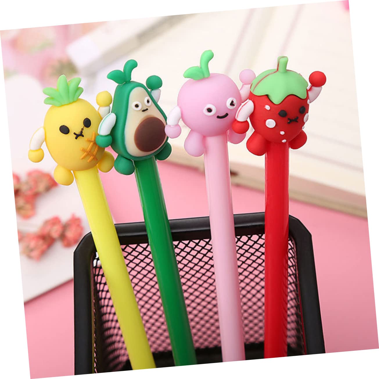 NUOBESTY 2 Set Penna A Fumetti Penne Gel Penne Ufficio Regalini Fine Scuola Gel Pen Mini Per Bomboniere Forniture Matite Penna Per Studenti Gel Portatile Plastica Pezzi * 2