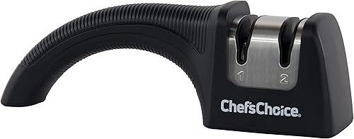 Miniatura 6 de Chef'sChoice Afiladores manuales de cuchillos para 20 grados de borde recto y dentado de cocina comercial y cuchillos deportivos con abrasivos de