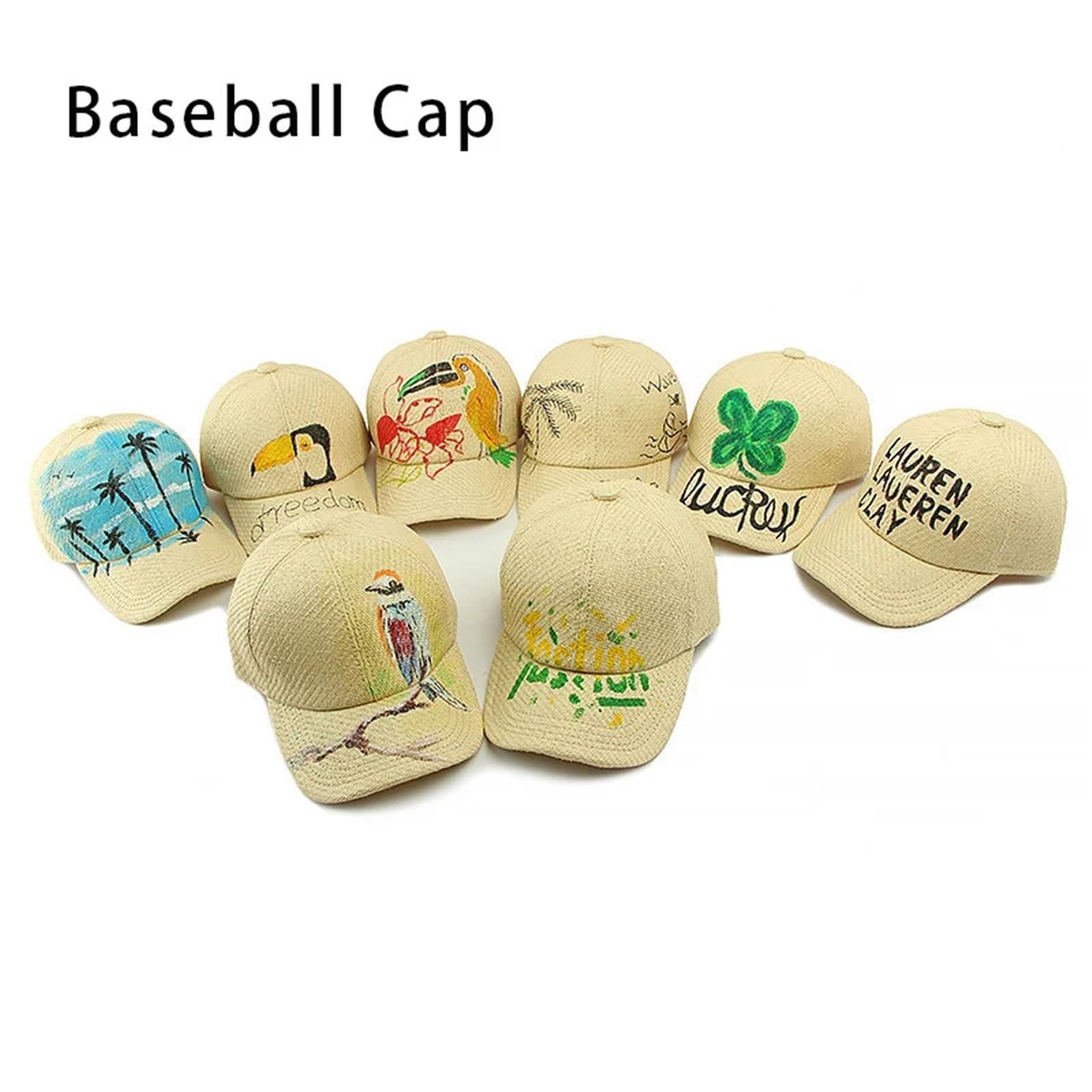 Berretto da Baseball Graffiti Art Dipinto a Mano - Cappello di Paglia Unisex per Lo Stile da Spiaggia Primaverile ed Estivo