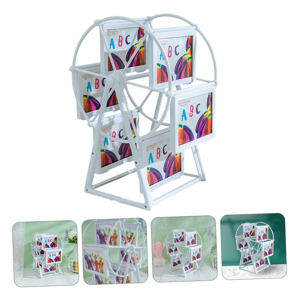 TOYANDONA Windmühlen Fotorahmen 5 Zoll Kunststoff mit 360°-drehung | Tischdeko, Klassisch Europäisches Rotationsdesign, für Hochzeiten und Geburtstage