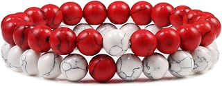 2Pcs Man Bracelets Set Of Tiger Eye Stone Peacock Stone Weathered Stone White Pine Map Stone Picture Bracelet Set Gift For Women