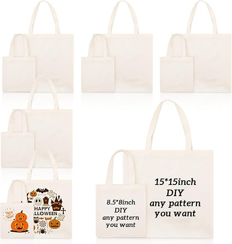 Vista 116 de Amylove 24 mini bolsas de lona en blanco para sublimación, reutilizables, para comestibles, equipaje de bricolaje, para fiestas incluso