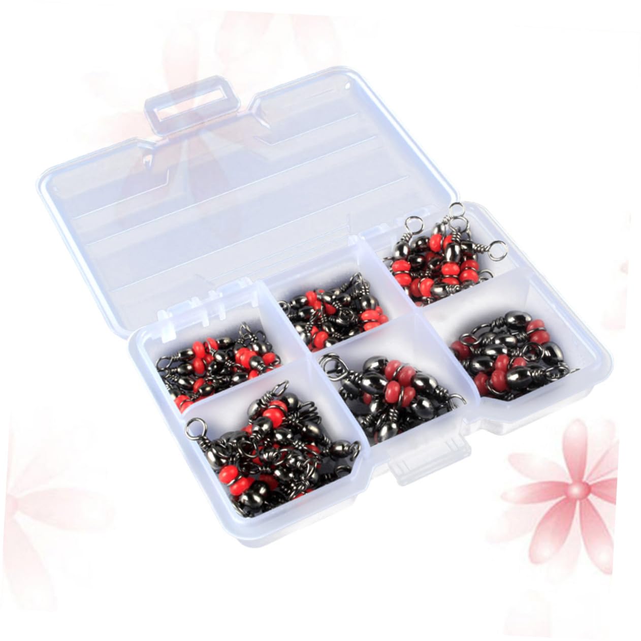 BESPORTBLE 2pièces Anneaux De Connexion Émerillon Triples pour Set De Tackle avec Boîte De Rangement Accessoires De Polyvalents Et