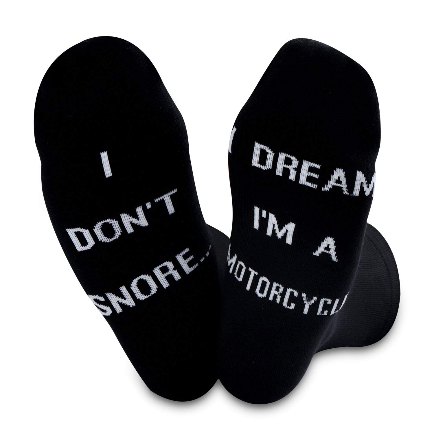 Novelty Socks for Men I Don’t Snore I Dream I’m a Motorcycle Funny Socks for Dad Papa Boyfriend Husband (Motorcycle Socks)