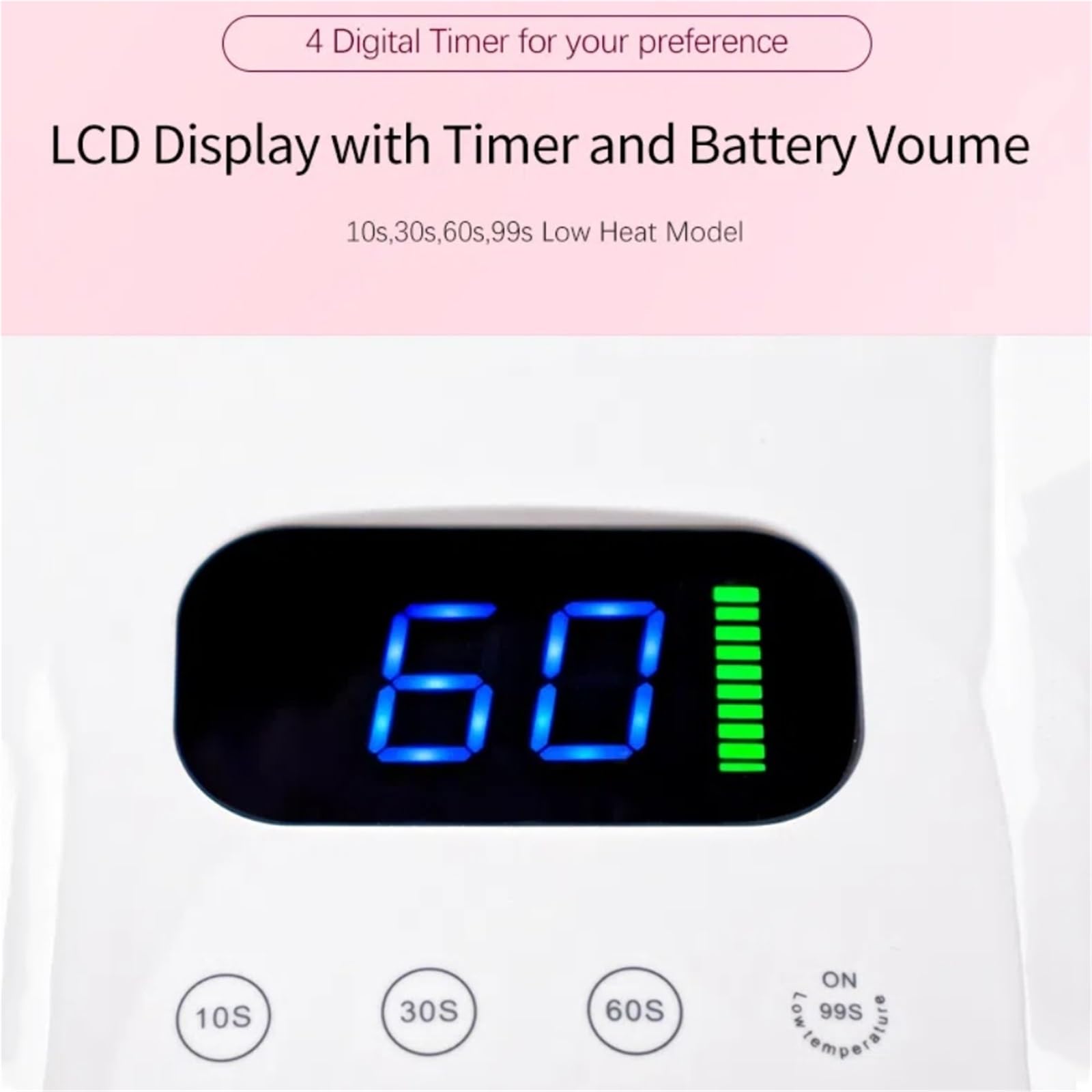 Lámpara LED para uñas, Lámpara UV LED de 96 W for uñas, secador manicura, máquina fototerapia, lámpara for for mujeres y niñas, herramienta salón(Bianco)
