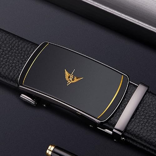 Miniatura 4 de VANNANBA Cinturones de trinquete de cuero para hombre, hebilla automática con caja de cinturón, regalo para hombres