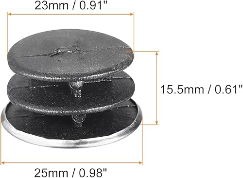 Miniatura 2 de HARFINGTON Cubierta de tapa de extremo de poste, 10 piezas de 0.984 in (1 pulgada), tapa de poste de cerca, cabeza de acero, cubierta de tubo