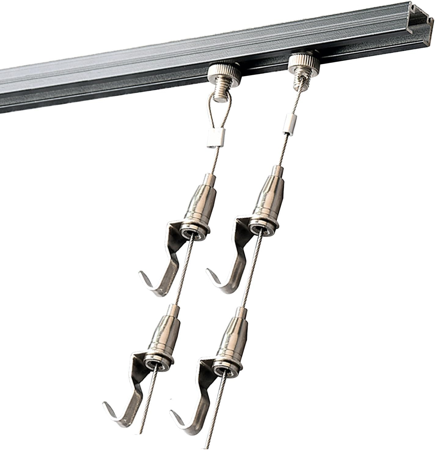 Heavy Duty Picture Hanging System - Adjustable Rail Track & Hook Set for Easy Art Display, 5ft Picture Rail & 9.8ft Cord, Perfect for Hotels, Galleries & Public Spaces