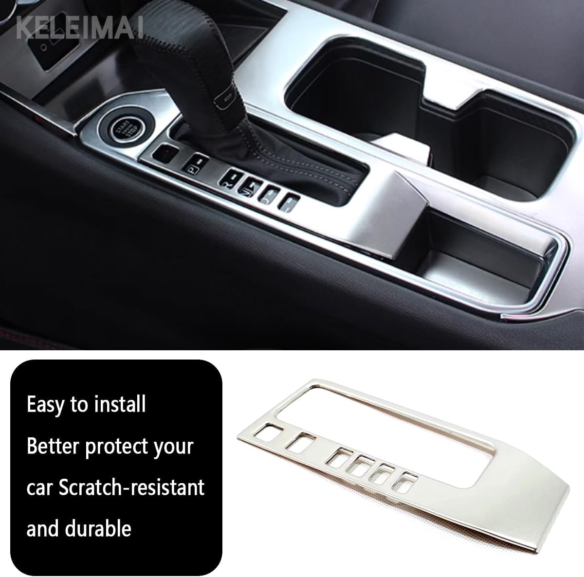 Car Accessories Fit for Nissan Sentra 2020 2021 2022 2023 2024 2025 Interior Gear Shift Box Panel Cover Trim (Silver) 1PC Stainless Steel