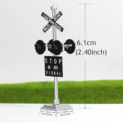 Miniatura 5 de JTD876RP - 1 juego de señales de tren de ferrocarrilpista de escala HO, 4 cabezales LED hechos + placa de circuito intermitente, luces de señal de